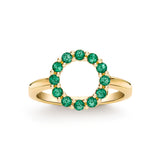 0.36 TCW Round Emerald Lab Made Diamond-May Birthstone Engagement Ring 1