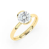 Stunning 2.0 CT Round Moissanite Engagement Ring with Half Bezel Design 5
