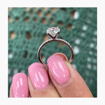 Stunning 1.0 CT Round Shape Moissanite Engagement Ring with Pave Design 7