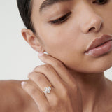 Stunning 1.3 CT Marquise Moissanite Engagement Ring with Three Stone Design 5
