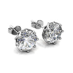 Round Cut Cubic Zirconia in 925 Sterling Silver Earrings 5