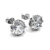 Round Cut Cubic Zirconia in 925 Sterling Silver Earrings 5