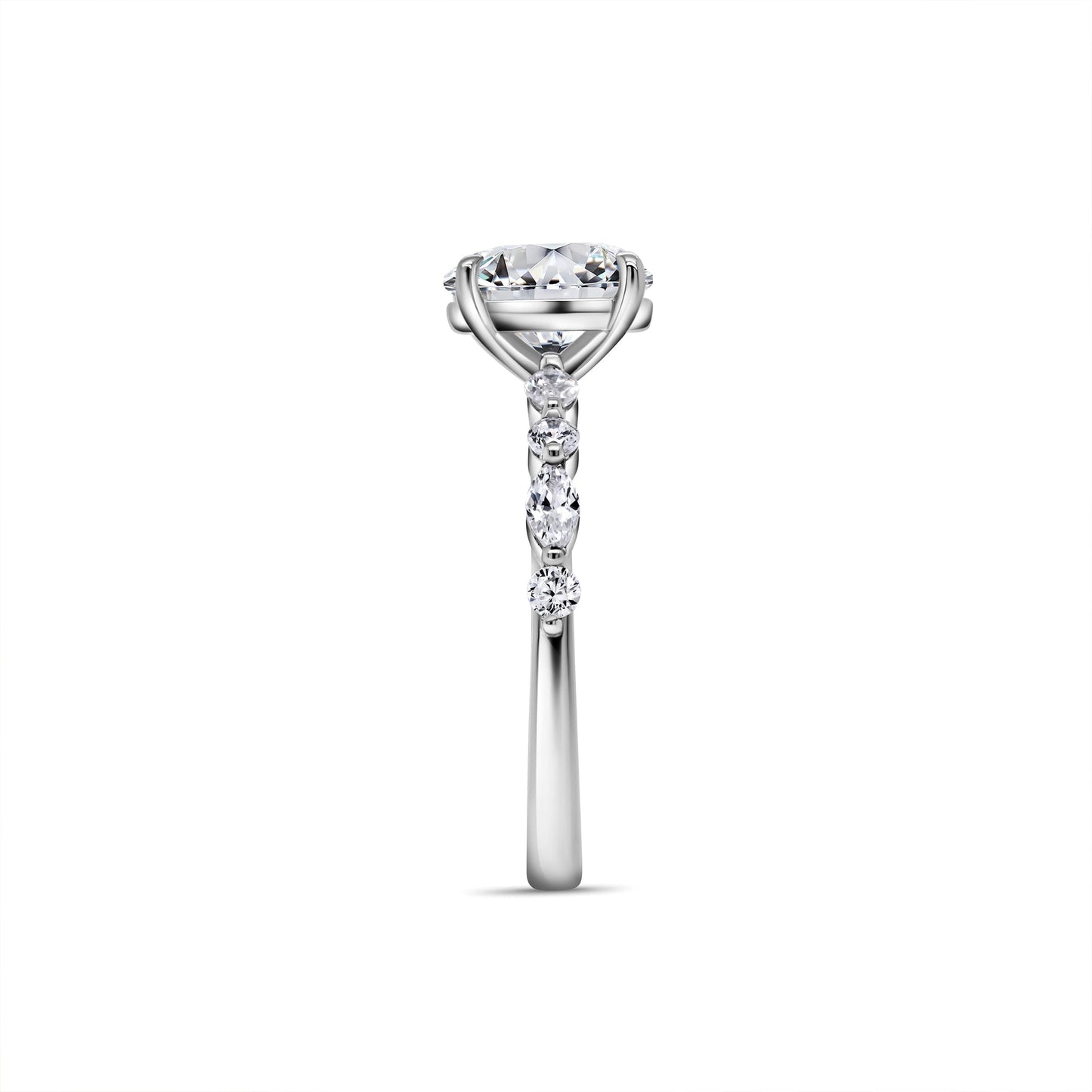 Stunning 1.5 CT Oval  Moissanite Engagement Ring with Pave Design 2