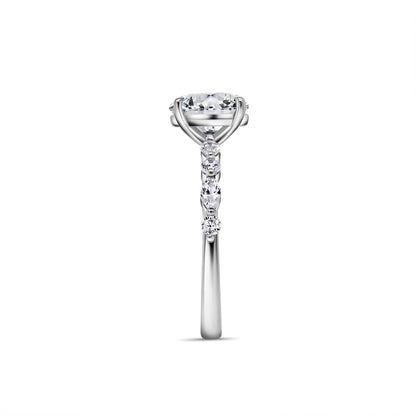 Stunning 1.5 CT Oval  Moissanite Engagement Ring with Pave Design 2