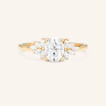 Stunning 1 CT Oval Moissanite Engagement Ring With Cluster Design 1