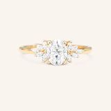 Stunning 1 CT Oval Moissanite Engagement Ring With Cluster Design 1