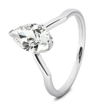Stunning 0.5 CT Pear Moissanite Stones Engagement Ring In Solitaire Design 2