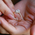 Stunning 1.0 - 2.0 CT Oval Moissanite Engagement Ring with Pave & Halo Design 4