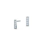0.50 TCW Round Cut Moissanite Bar Stud Earrings in Gold 8