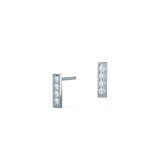 0.50 TCW Round Cut Moissanite Bar Stud Earrings in Gold 8