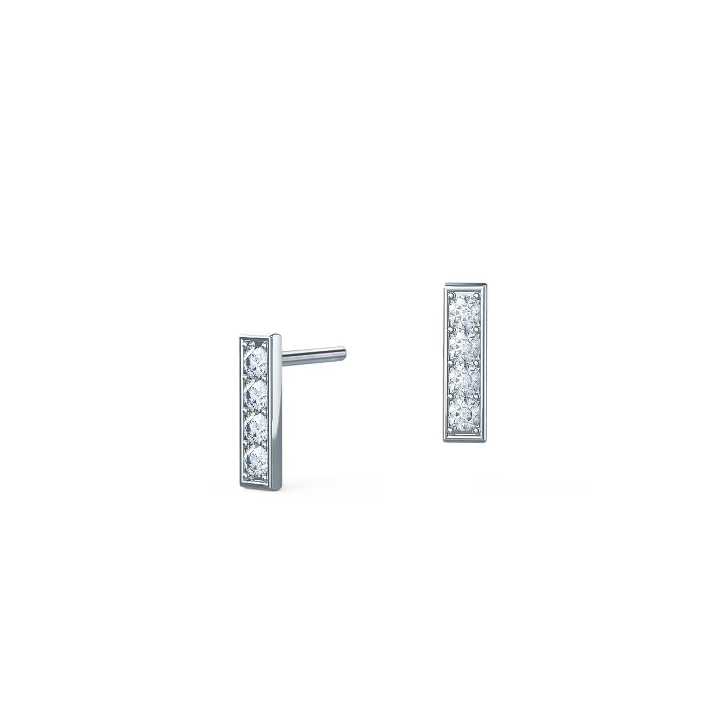 0.50 TCW Round Cut Moissanite Bar Stud Earrings in Gold 8