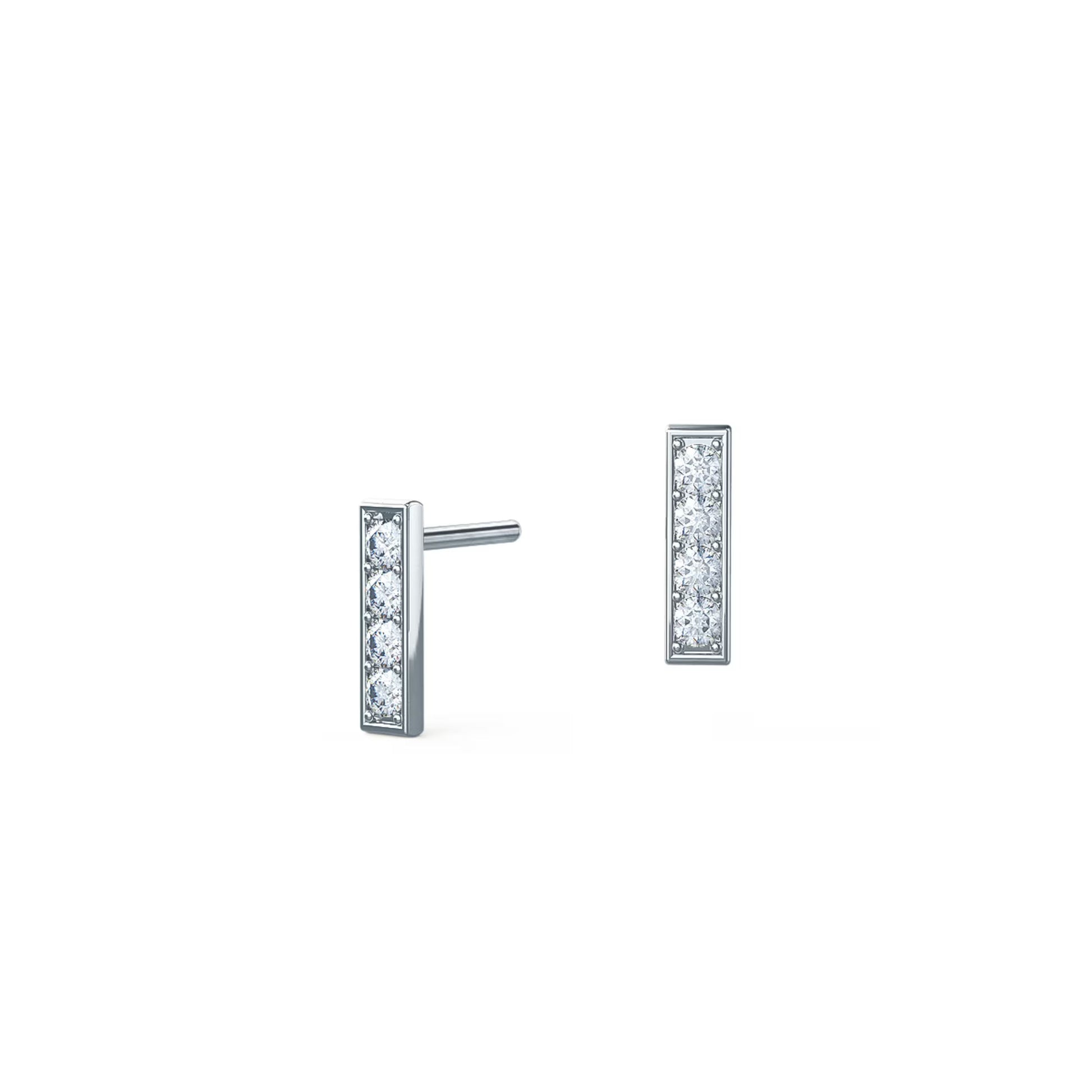 0.50 TCW Round Cut Moissanite Bar Stud Earrings in Gold 8