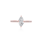 Stunning 1.0 CT Marquise Moissanite Engagement Ring with Pave Design 1