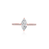Stunning 1.0 CT Marquise Moissanite Engagement Ring with Pave Design 1