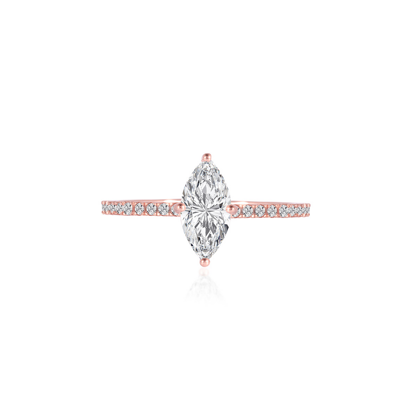 Stunning 1.0 CT Marquise Moissanite Engagement Ring with Pave Design 1