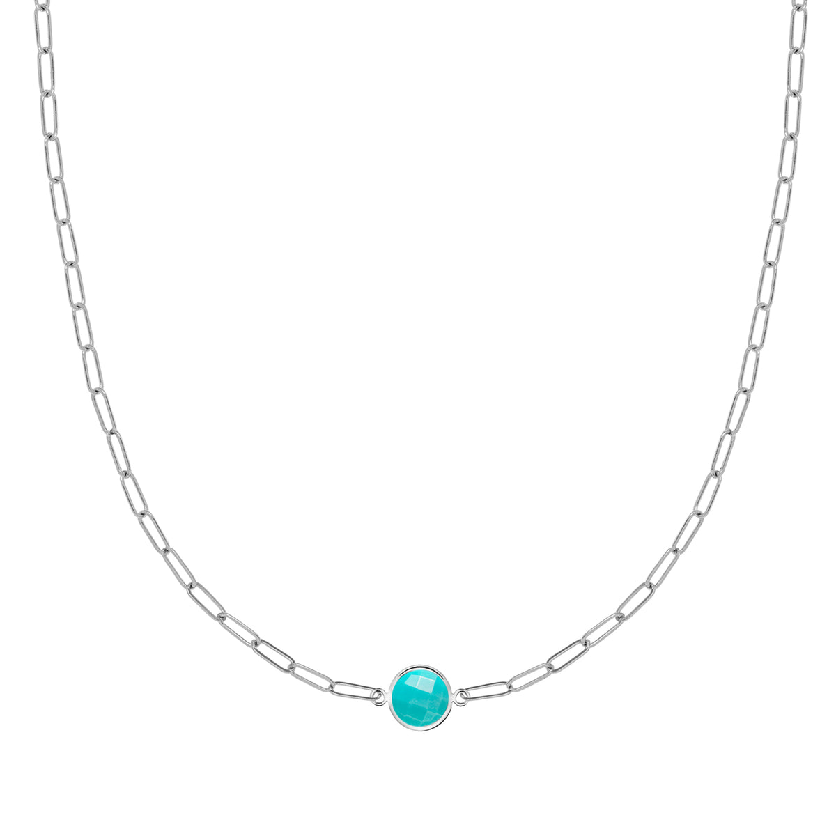 0.84 CT Round Topaz Lab Made Diamond-December Birthstone Necklace 6
