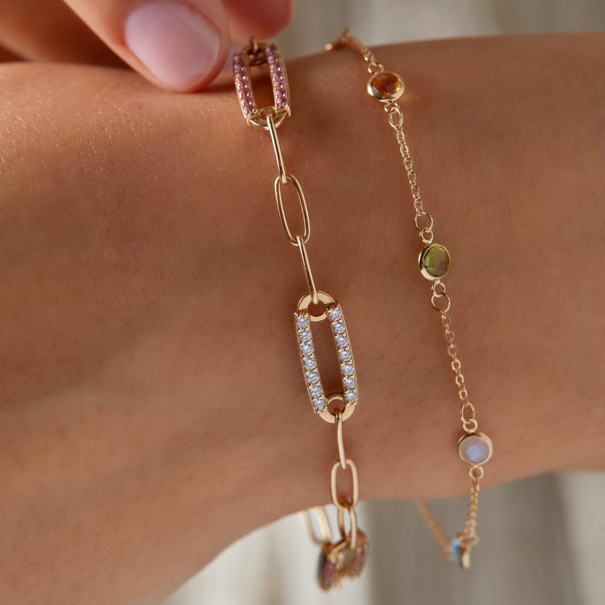 2.8 CT Round April Diamond Lab Made Diamond- April Birthstone Bracelet 4