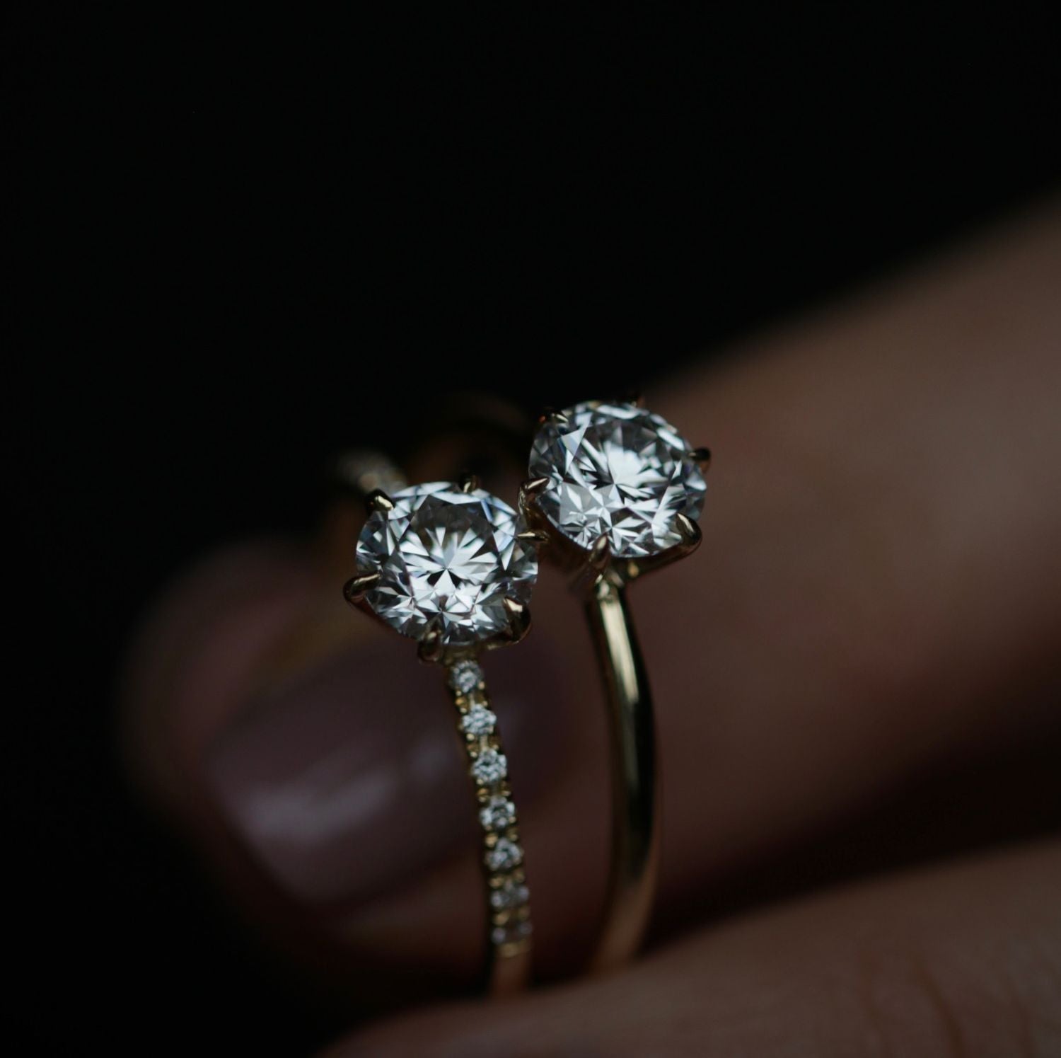 0.75 CT Round Cut Pave CVD E/VS1 Diamond Engagement Ring 6