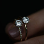 0.75 CT Round Cut Pave CVD E/VS1 Diamond Engagement Ring 6