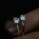 0.75 CT Round Cut Pave CVD E/VS1 Diamond Engagement Ring 6