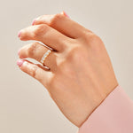 Stunning 0.55 CT Round Moissanite Stones Half Stone Wedding Band 4