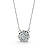 1.0 CT Round Moissanite Diamond Bezel Pendant Necklace in Solid Gold 4