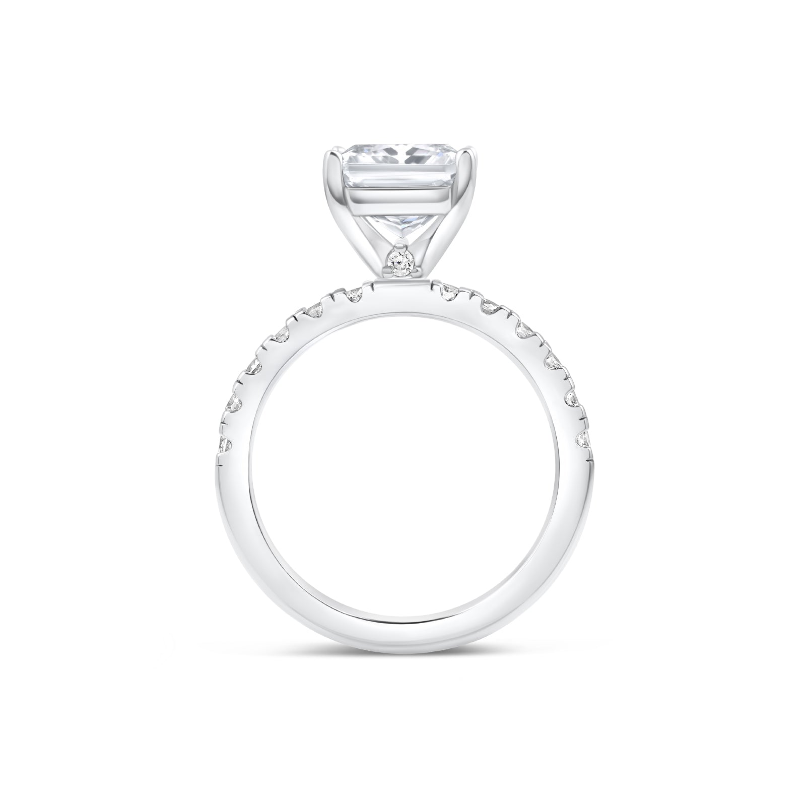 Stunning 3.0 CT Radiant Moissanite Engagement Ring in  Pave Design 5