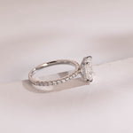 Stunning 1.0 - 2.0 CT Emerald Moissanite Engagement Ring With Hidden Halo & Pave Design 10