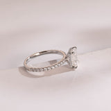 Stunning 1.0 - 2.0 CT Emerald Moissanite Engagement Ring With Hidden Halo & Pave Design 10