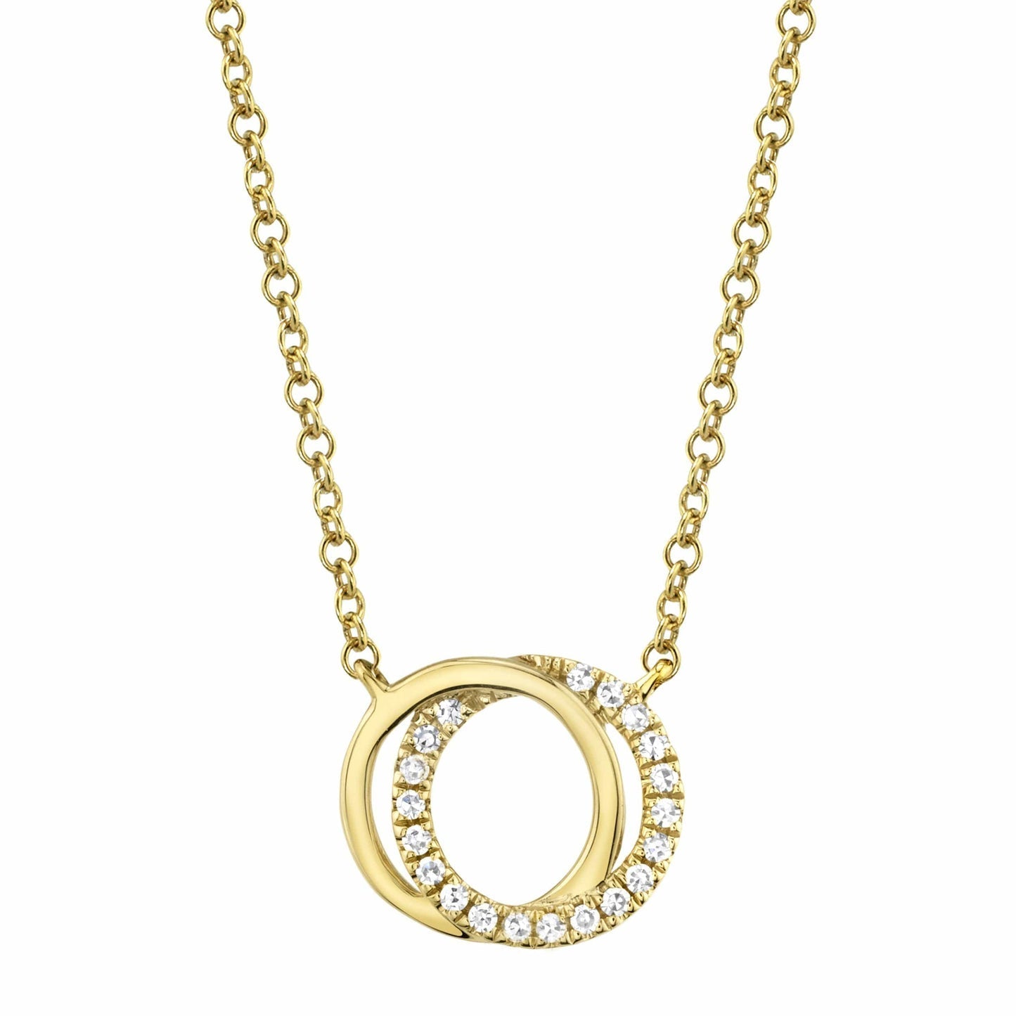 1.0 CT Round Moissanite Diamond Forever Linked Pendant Necklace in Solid Gold 1