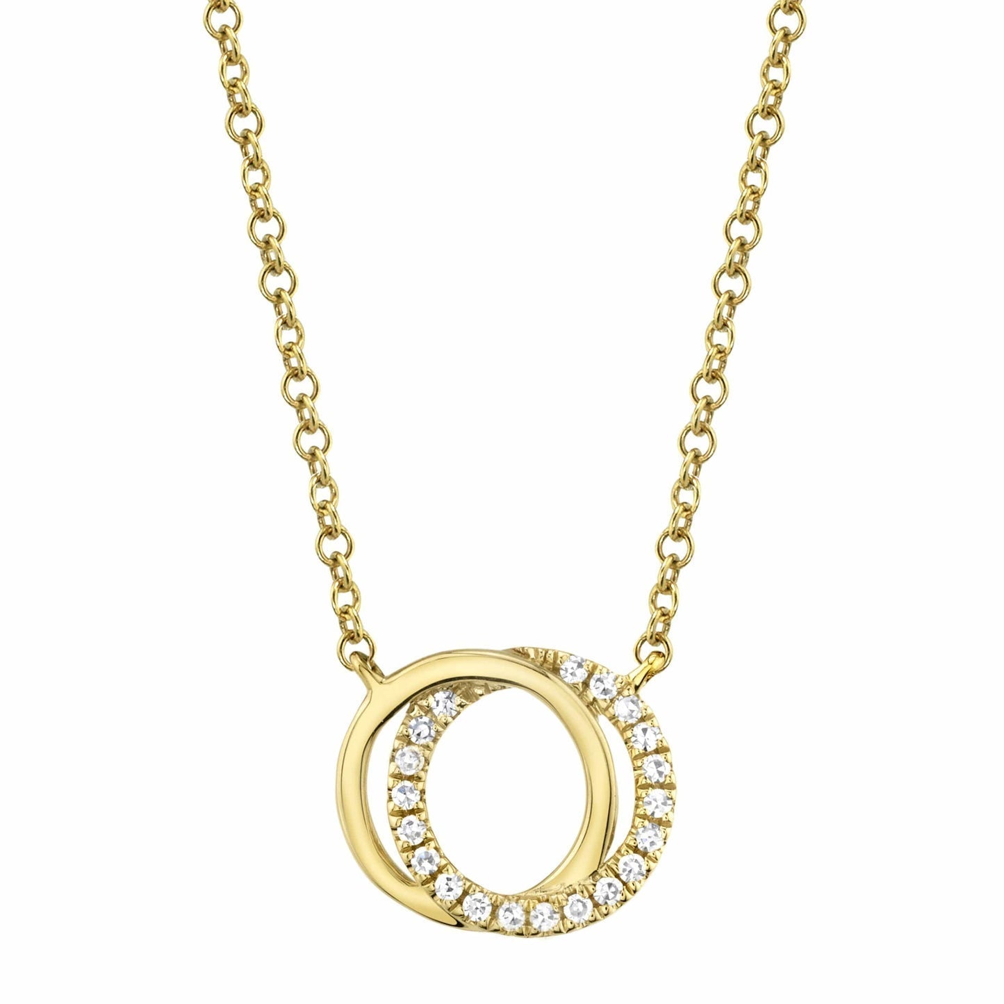 1.0 CT Round Moissanite Diamond Forever Linked Pendant Necklace in Solid Gold 1