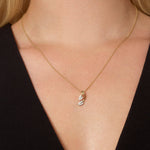 0.20 CT Round Moissanite Diamond Leaf Pendant Necklace in Solid Gold 3