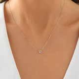 Round Cut Cubic Zirconia in 925 Sterling Silver Necklace 3