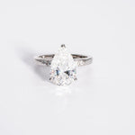 Stunning 3.0 CT Pear Cut Moissanite Engagement Ring with Pave Design 1