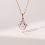 1.20 TCW Kite Moissanite Diamond Cluster Pendant Necklace in Solid Gold 1