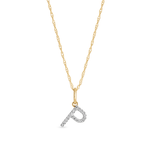 0.30 TCW Round Moissanite Diamond Customized Letter Pendant Necklace in Solid Gold 14
