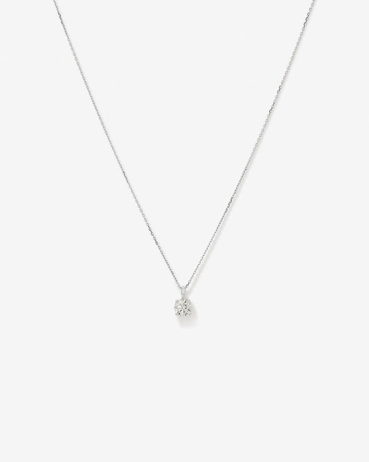 Round Cut Cubic Zirconia in 925 Sterling Silver Necklace 1