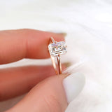 Stunning 1.75 CT Emerald Moissanite Engagement Ring with Solitaire Design 6
