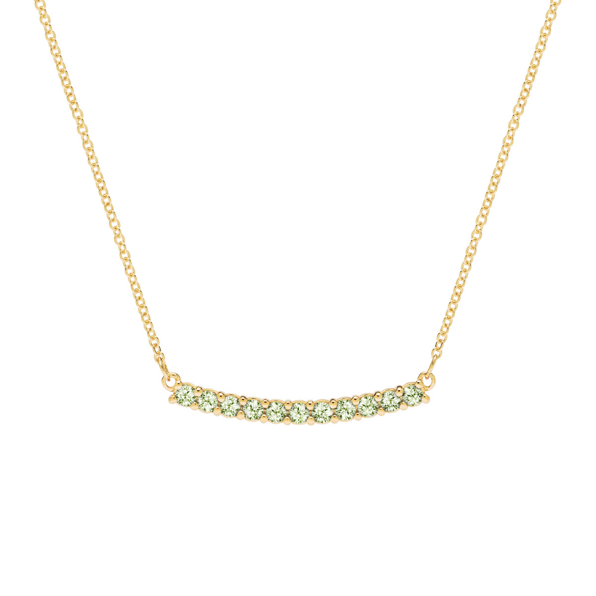 0.33 TCW Round Peridot Lab Made Diamond- August Birthstone Necklace 1