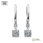 Round Cut Cubic Zirconia in 925 Sterling Silver Earrings 8