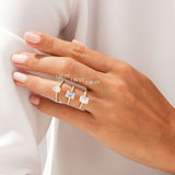 Stunning 1.0-2.0 CT Emerald Moissanite Engagement Ring with Pave Design 6