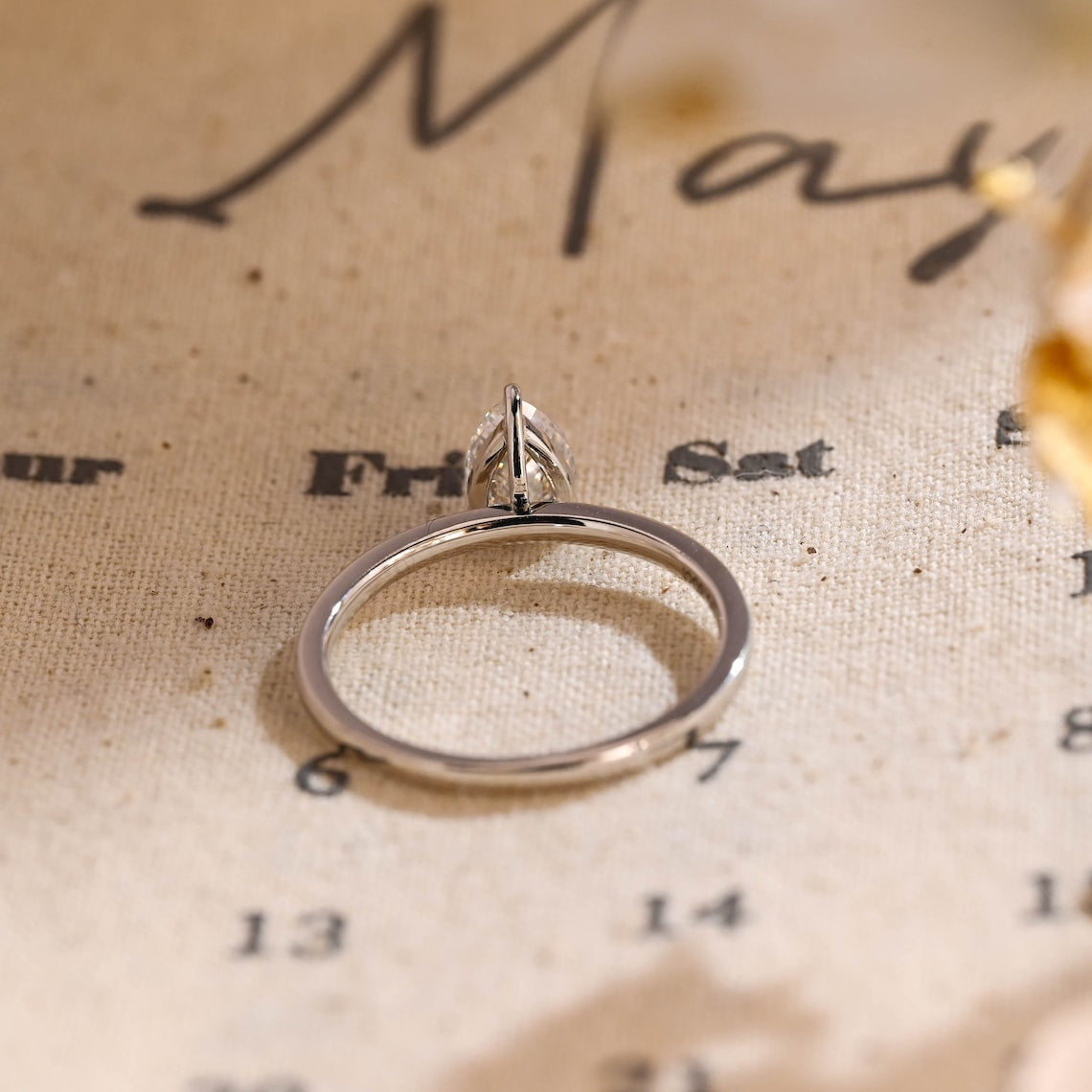 Stunning 3.0 CT Pear Moissanite Engagement Ring with Solitaire Design 2