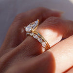 Stunning 0.4 TCW Oval Moissanite Stone Half Eternity Wedding Band 6