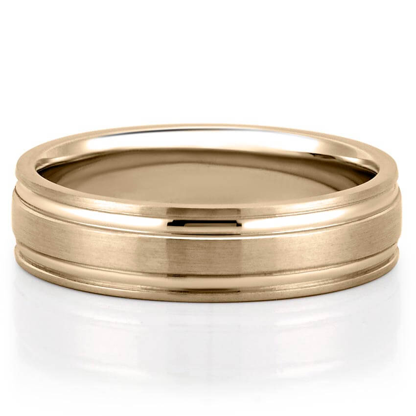 Classic Matte Finish Wedding Band for Men's in Solid Gold 1