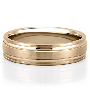 Classic Matte Finish Wedding Band for Men's in Solid Gold