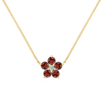 1.45 TCW Round Garnet Lab Made Diamond- January Birthstone Necklace 1