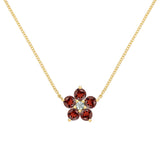 1.45 TCW Round Garnet Lab Made Diamond- January Birthstone Necklace 1