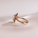 Stunning 1.0 - 2.0 CT Oval Moissanite Engagement Ring with Pave & Halo Design 9