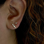 0.30 TCW Round, Marquise & Baguette Cut Moissanite Multi Stone Stud Earrings in Gold 2