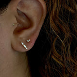 0.30 TCW Round, Marquise & Baguette Cut Moissanite Multi Stone Stud Earrings in Gold 2